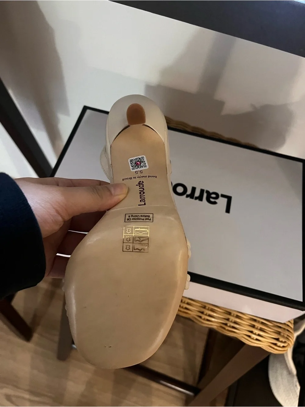 Larroude Annie Sandal in Ivory - Picture 4 of 4